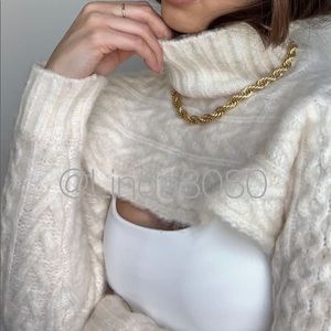 Zara Cable Knit Arm Warmer Sweater